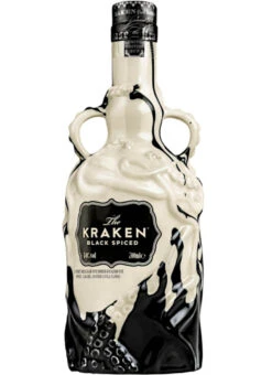 Kraken Spiced Black & White Keramik Bottle 0,7 Liter Mit Glas -Weinladen Kraken Black White Keramik Bottle 2022 ewKf