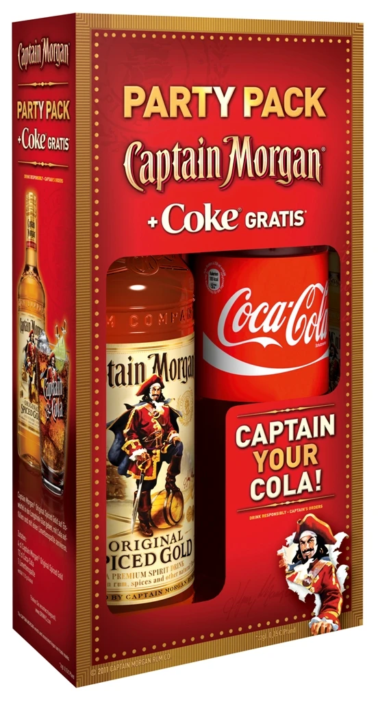 Captain Morgan Spiced Gold & Cola Partypack 1,7 Liter 3 Captain Morgan Spiced Gold & Cola Partypack 1,7 Liter