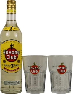 Havana Club 3 Jahre 0,7 Liter Mit 2 Cocktailgläsern