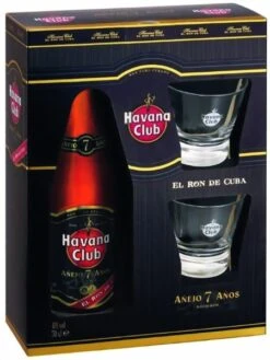 Havana Club 7 Jahre 0,7 Liter In Geschenkpackung Mit 2 Gläsern