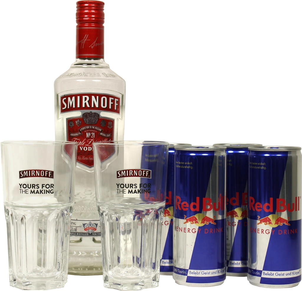 Smirnoff Vodka-Bull Gläser Set 3 Smirnoff Vodka-Bull Gläser Set