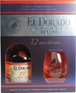 El Dorado Rum 12 Jahre 0,7l Mit Glas