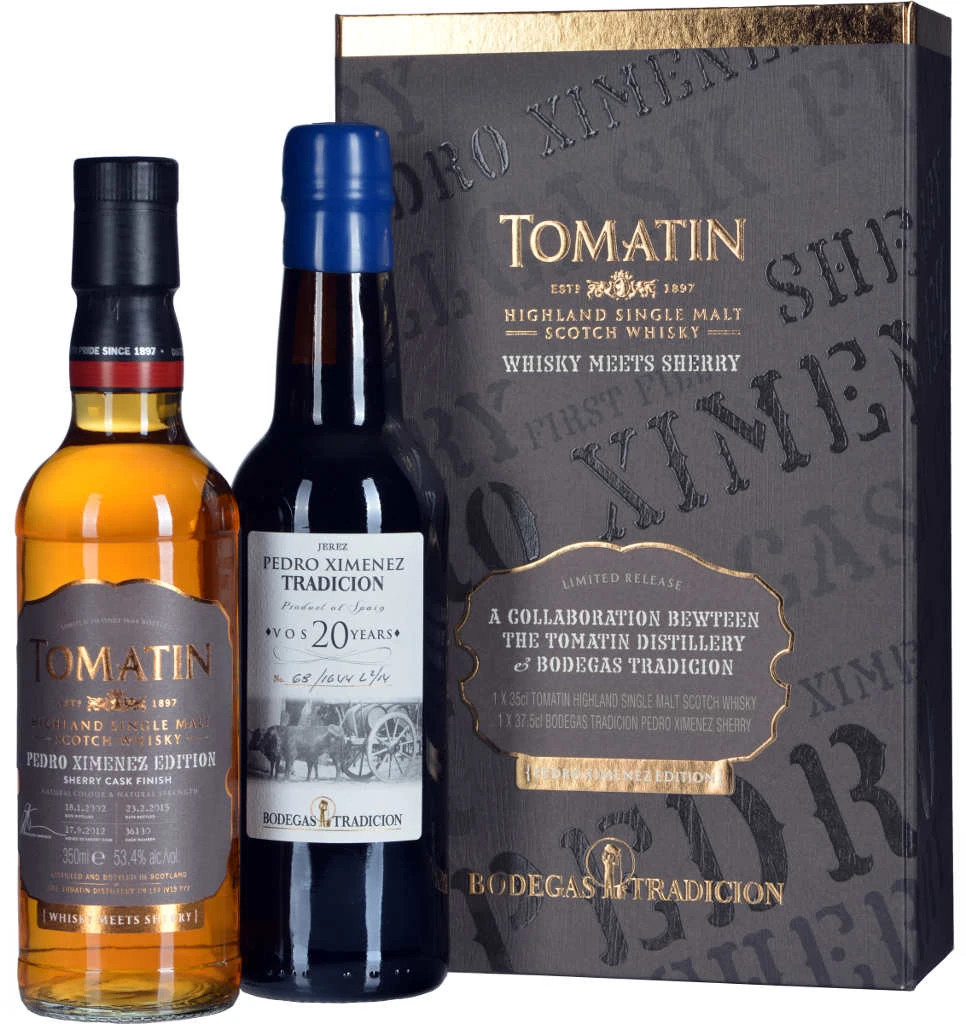 Tomatin Whisky Sherry Cask Finish + Pedro Ximinez Sherry Im Set 3 Tomatin Whisky Sherry Cask Finish + Pedro Ximinez Sherry Im Set