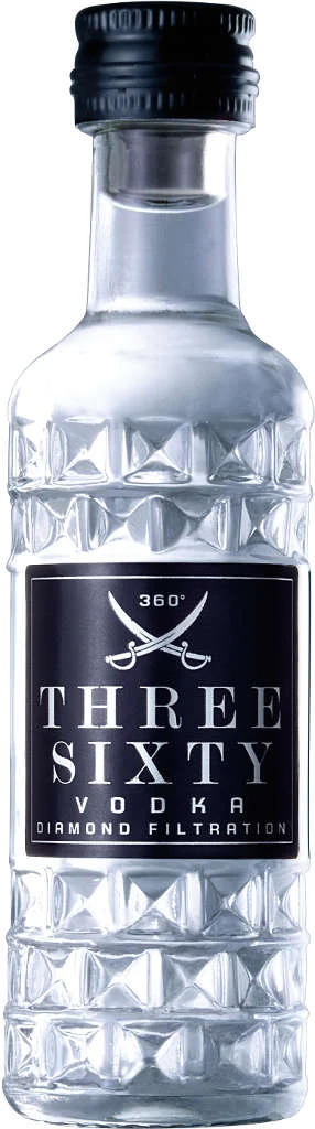 Three Sixty Vodka Diamond Size Mini 0,04 Liter 3 Three Sixty Vodka Diamond Size Mini 0,04 Liter